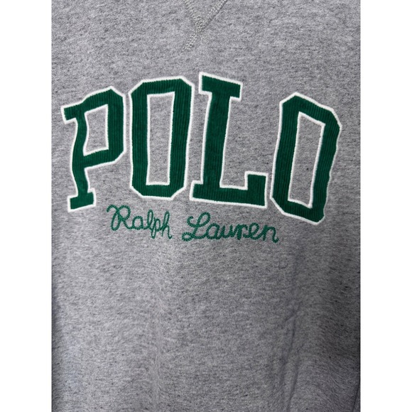 Polo‎ Ralph Lauren Mens Gray Crewneck Sweatshirt Spellout Logo Athletic XXL - Picture 4 of 9